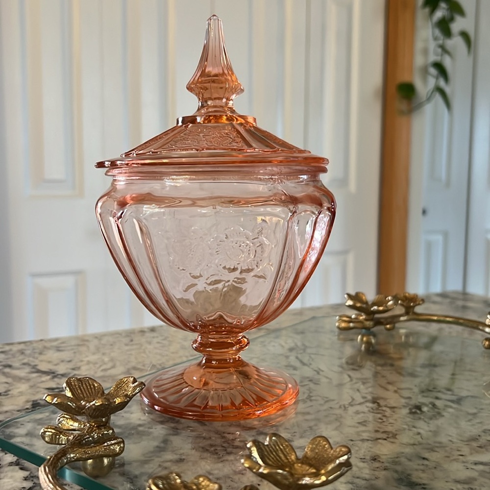 Vintage Depression Glass Mayfair Candy Dish